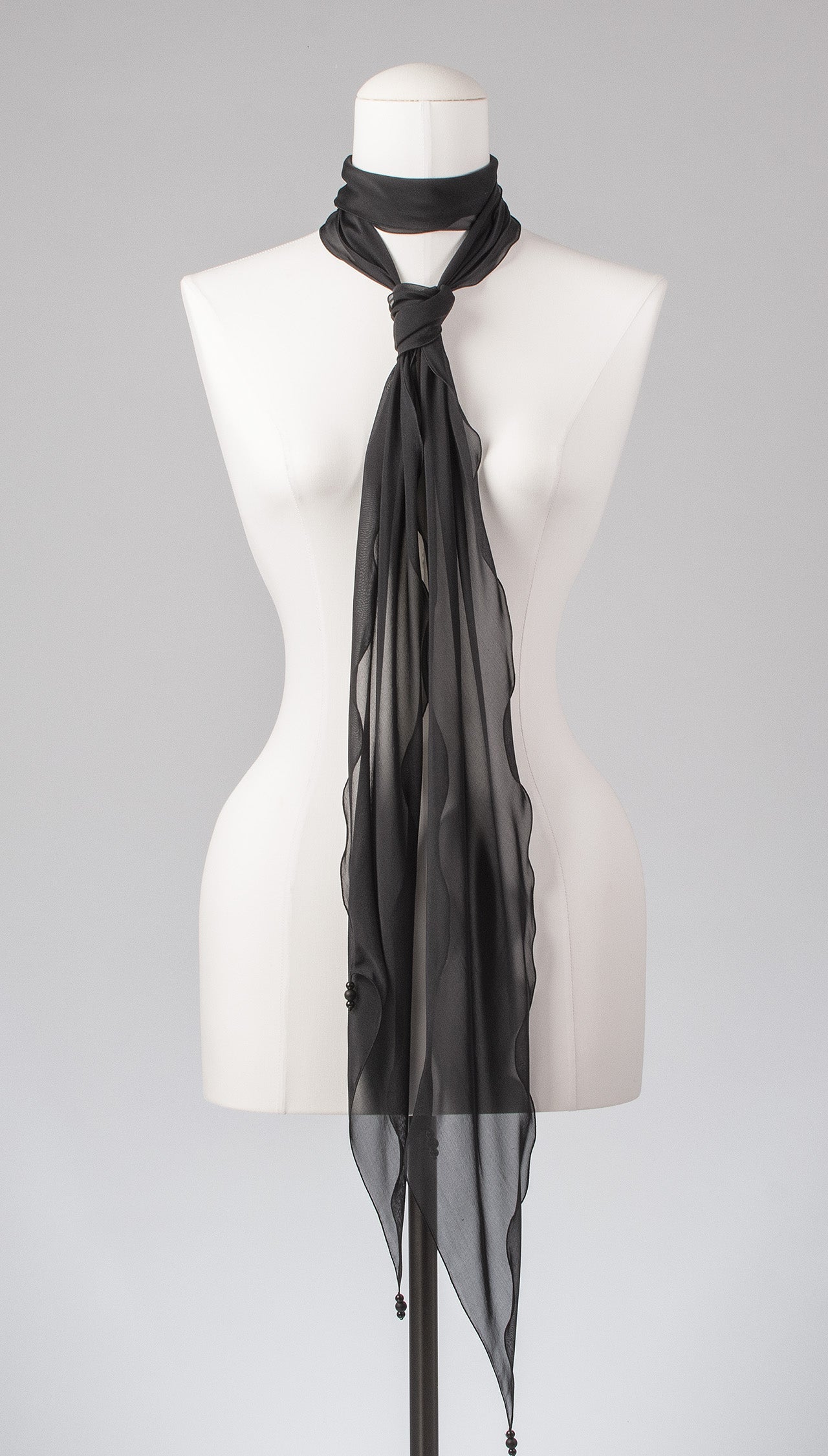 Seidenschal | Damenschal "Black Waves Slim"