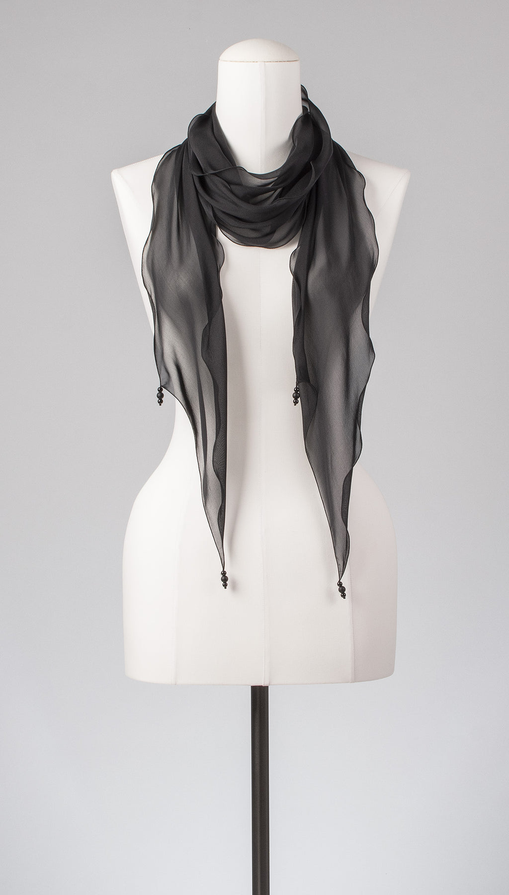 Seidenschal | Damenschal "Black Waves Slim"