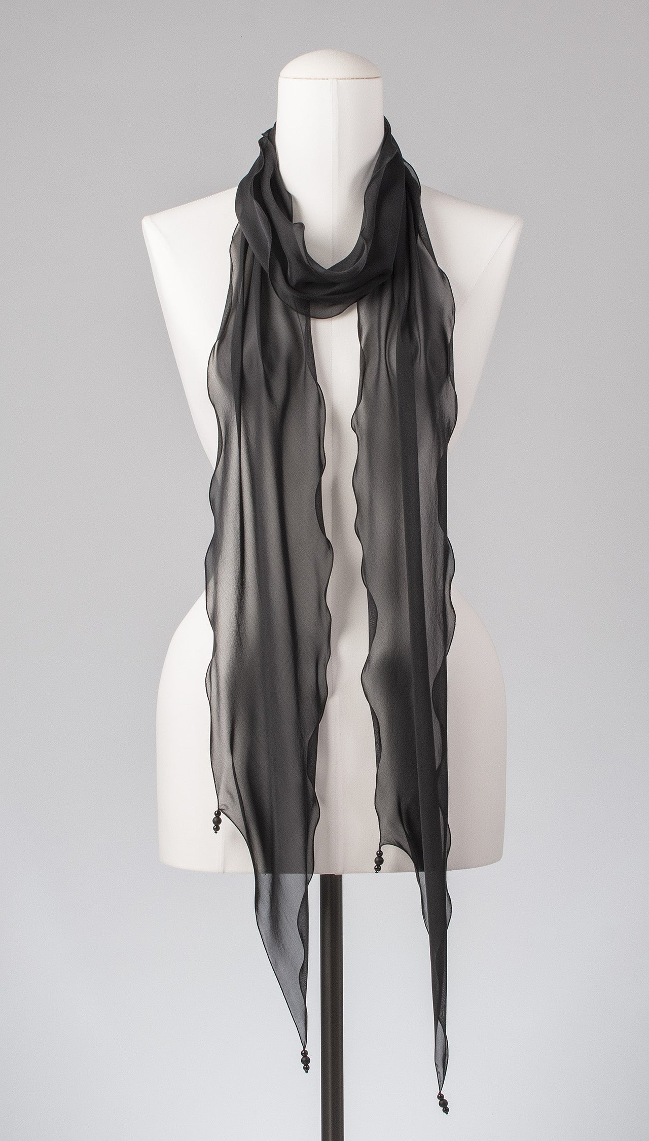 Seidenschal | Damenschal "Black Waves Slim"