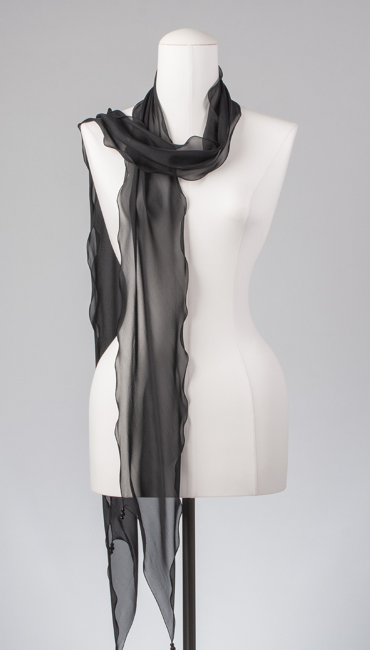 Seidenschal | Damenschal "Black Waves Slim"