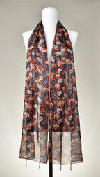 Seidenschal | Damenschal "Strawberries Blossoms & Dots"