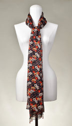 Seidenschal | Damenschal "Strawberries Blossoms & Dots"