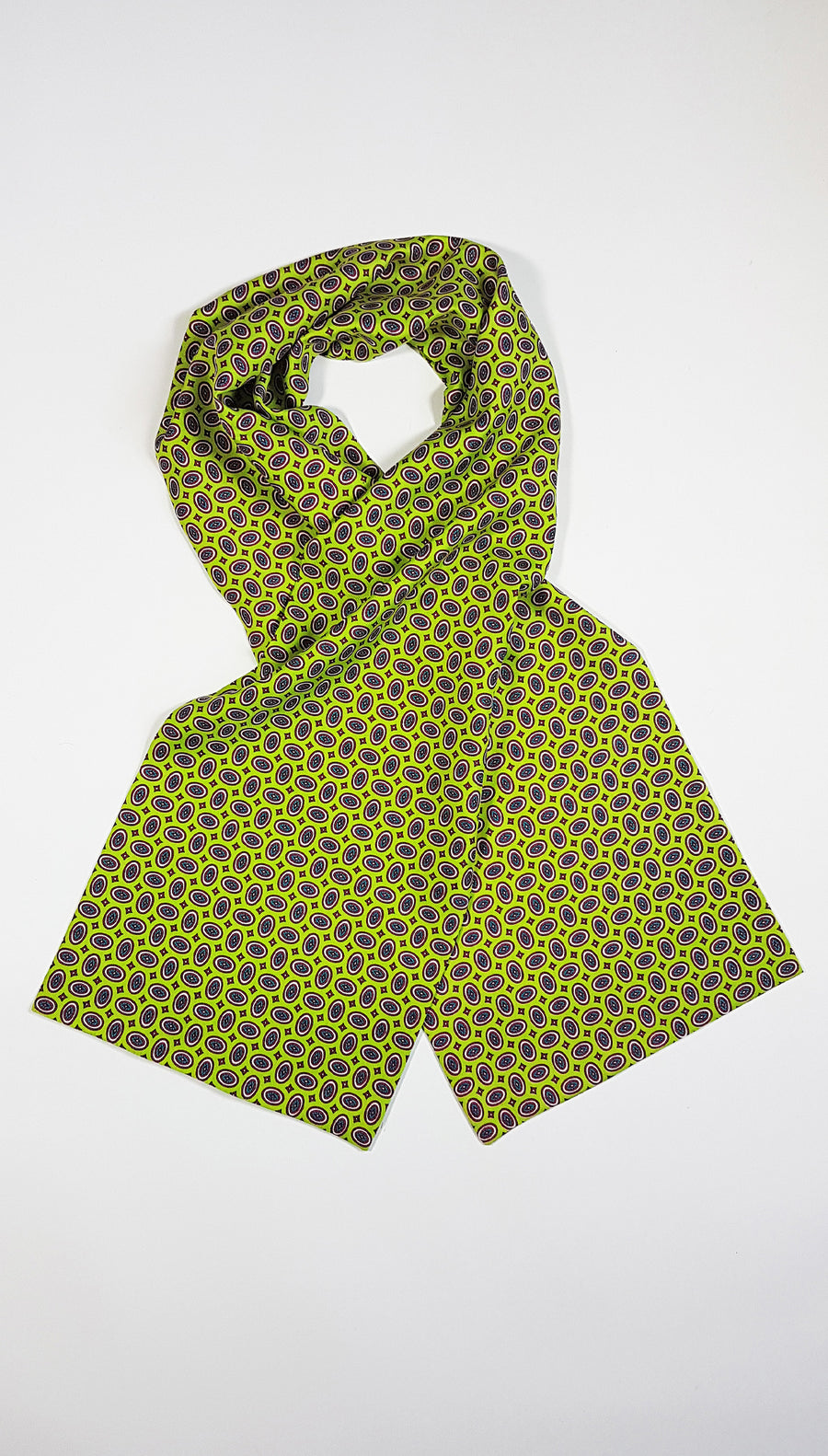 Seidenschal |Herrenschal "Classic Pattern Yellow Green"