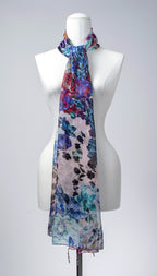 Seidenschal | Damenschal "Blueish Blossoms"