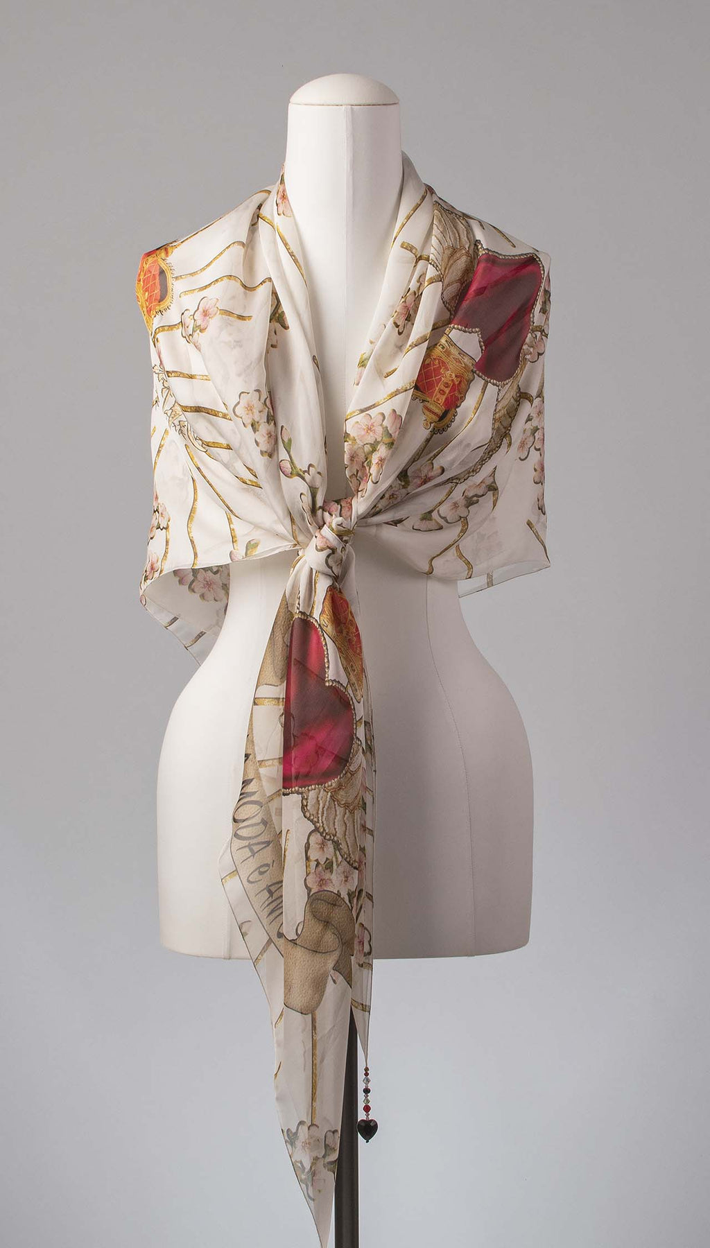 Seidentuch | Seidenschal "La Moda e Amore Ivory"