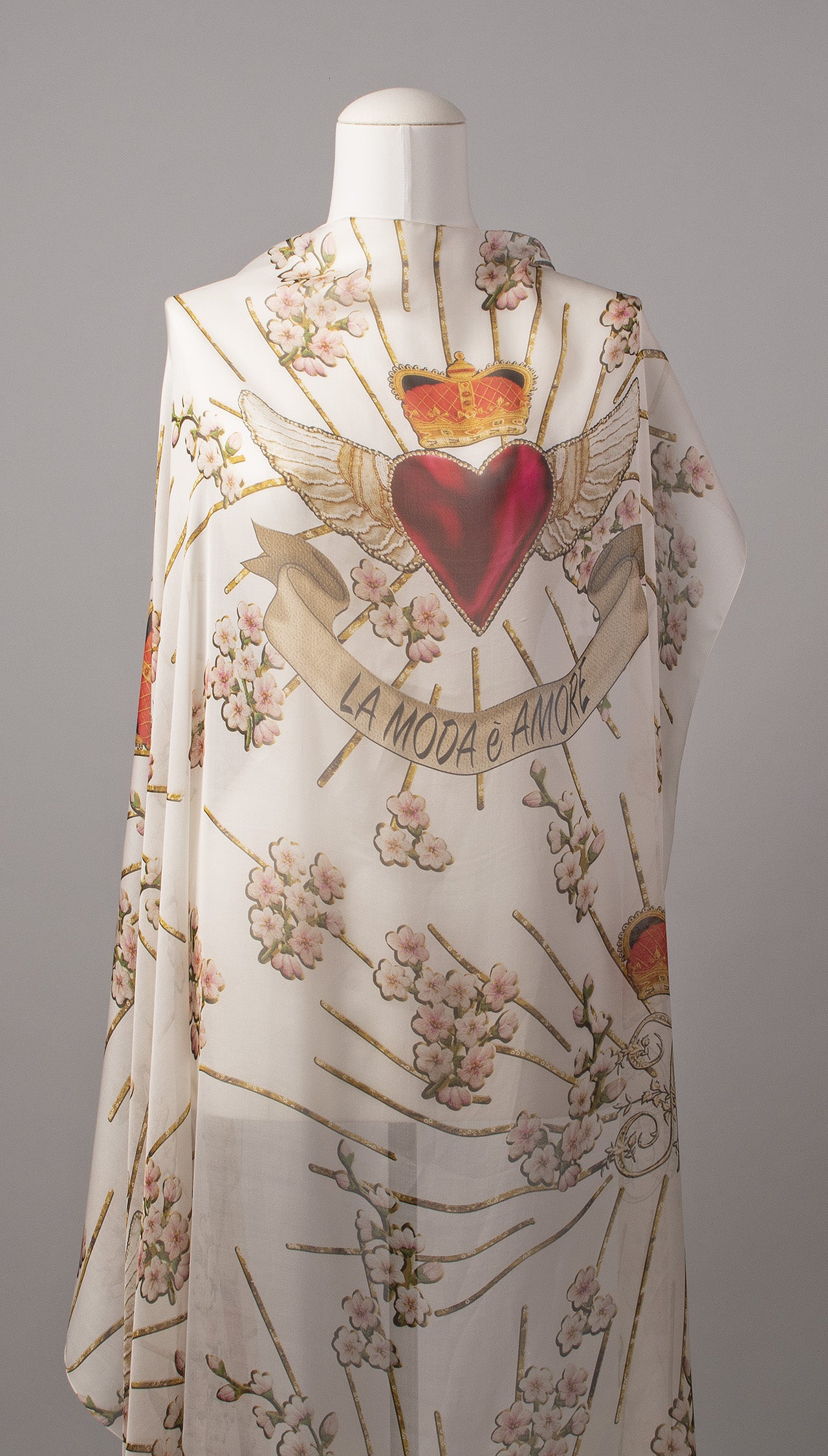 Seidentuch | Seidenschal "La Moda e Amore Ivory"