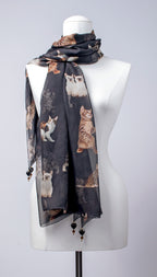 Seidentuch | Seidenschal "Lovely Cats"