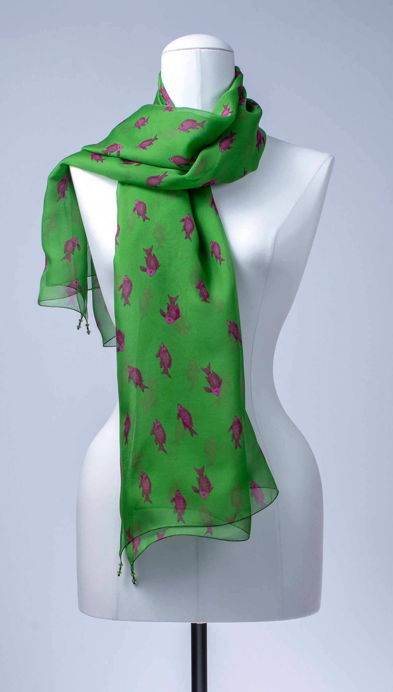 Seidentuch | Seidenschal "Purplefish"