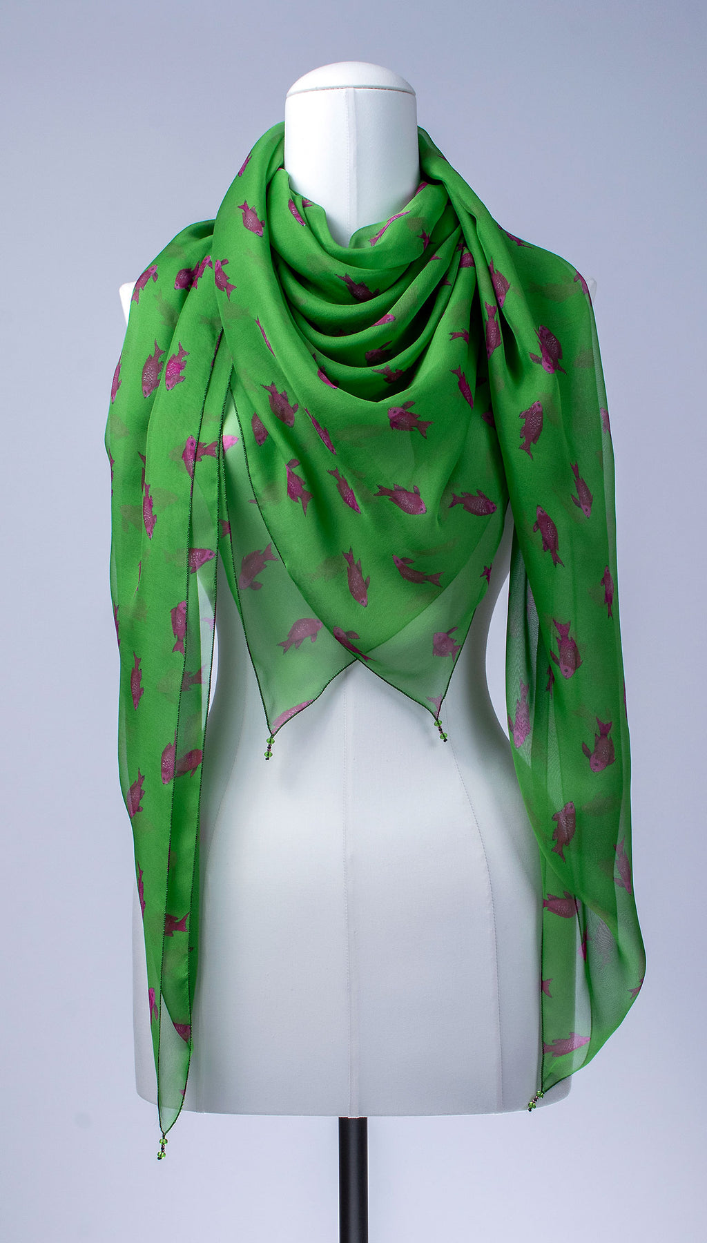 Seidentuch | Seidenschal "Purplefish"