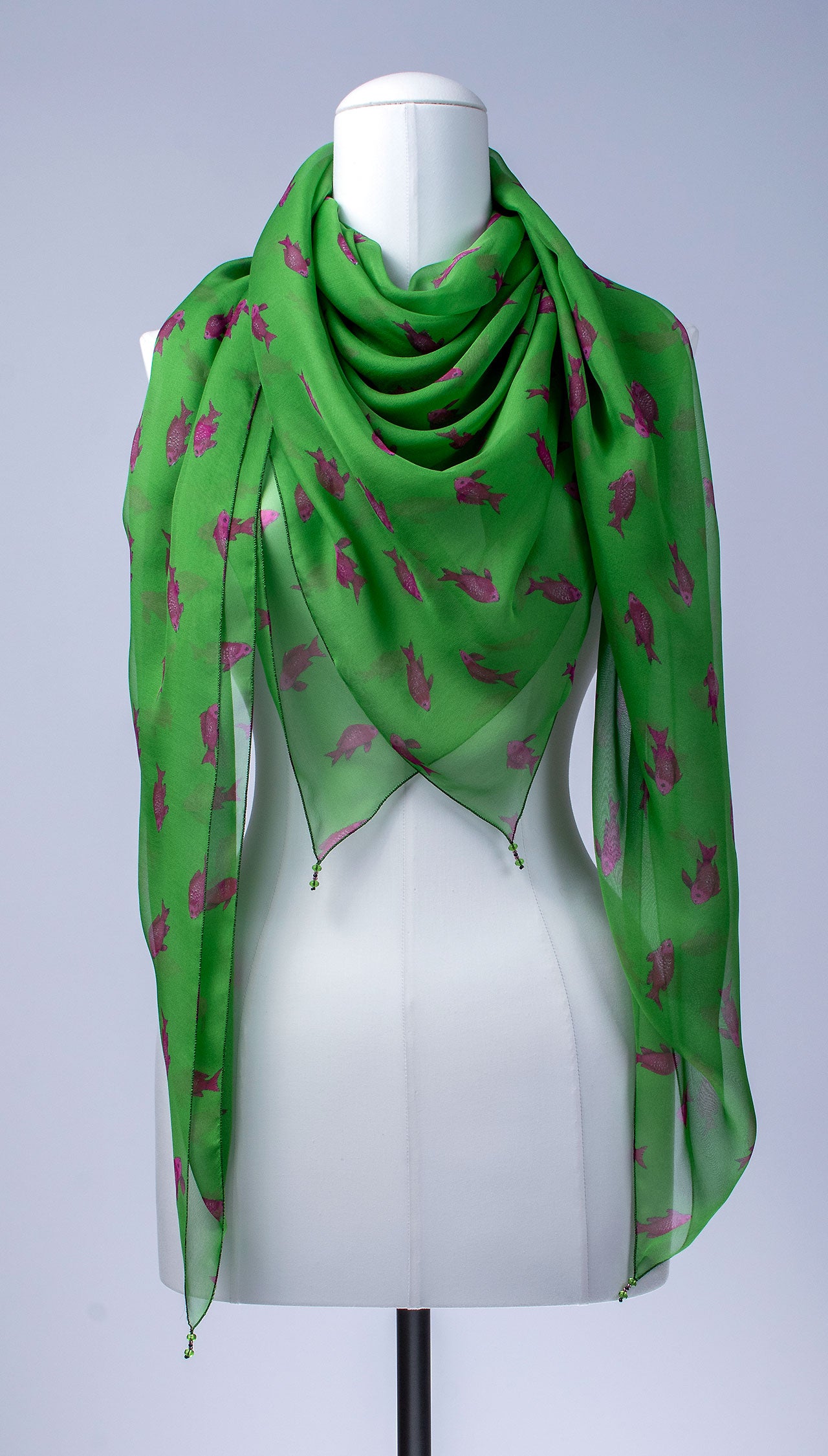 Seidentuch | Seidenschal "Purplefish"