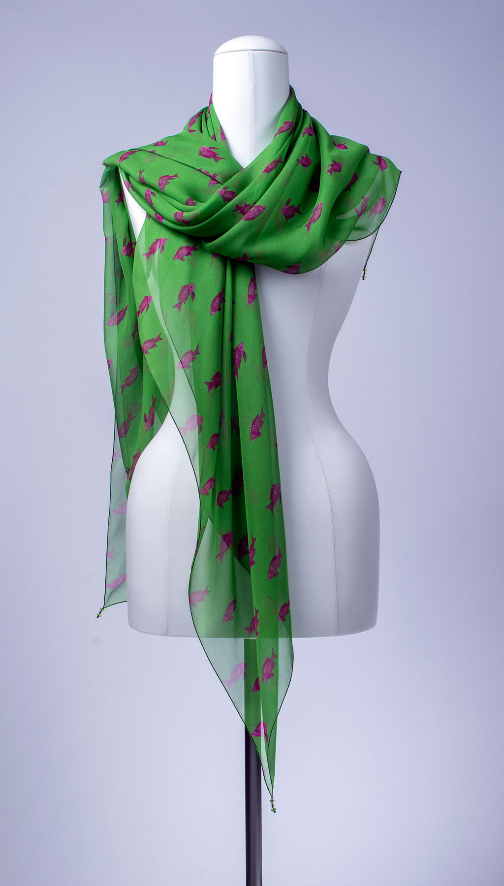 Seidentuch | Seidenschal "Purplefish"