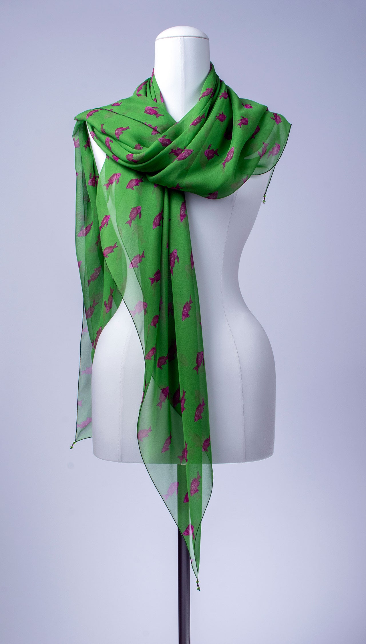 Seidentuch | Seidenschal "Purplefish"