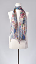 Seidenschal | Damenschal  "Patchwork Flowers Blue"