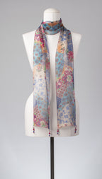 Seidenschal | Damenschal  "Patchwork Flowers Slim"