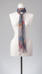 Seidenschal | Damenschal  "Patchwork Flowers Slim"