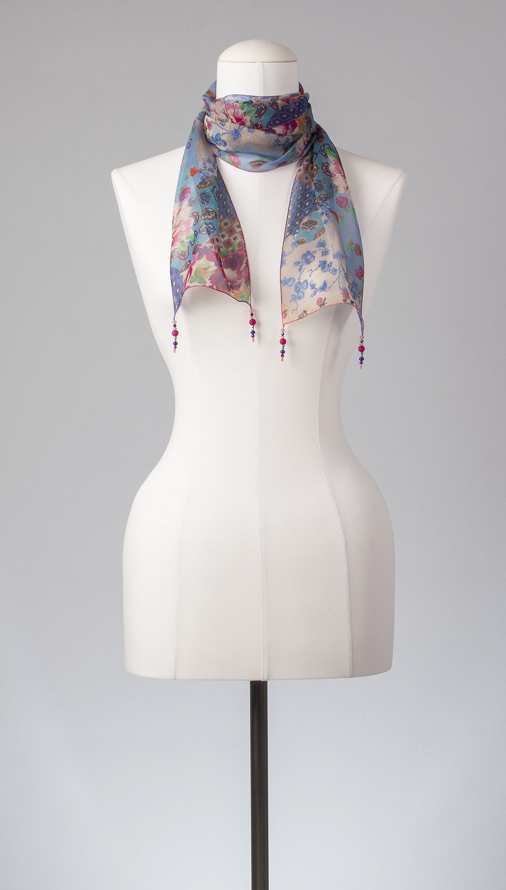Seidenschal | Damenschal  "Patchwork Flowers Slim"