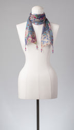 Seidenschal | Damenschal  "Patchwork Flowers Slim"