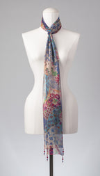 Seidenschal | Damenschal  "Patchwork Flowers Slim"